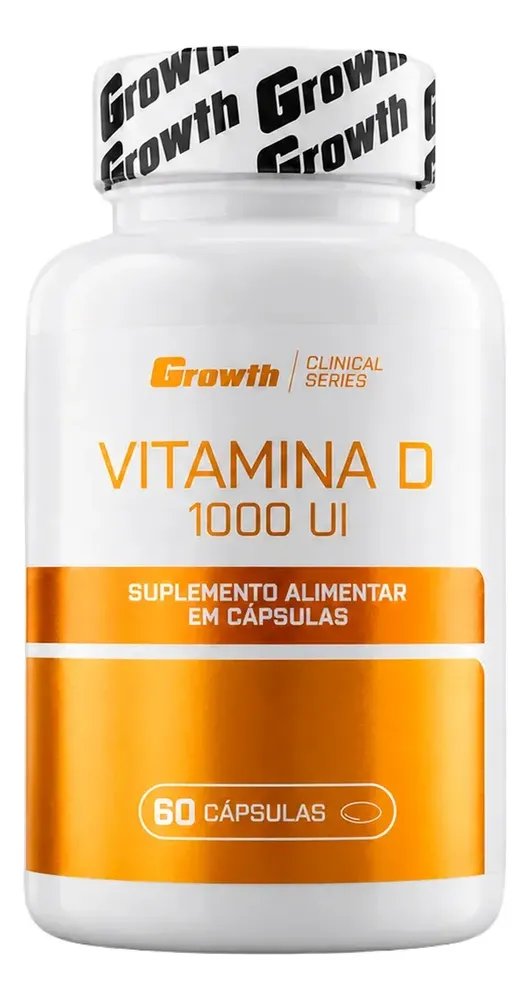 Vitamina D 1000ui 60 Caps Growth Supplements - Sem Sabor Sem Sabor