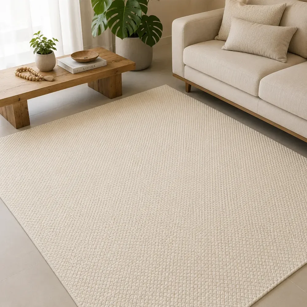 Tapete Sala Algodão Lavável Em Máquina 1,50 X 1,00 Cacto 1 M 1.5 M Bege