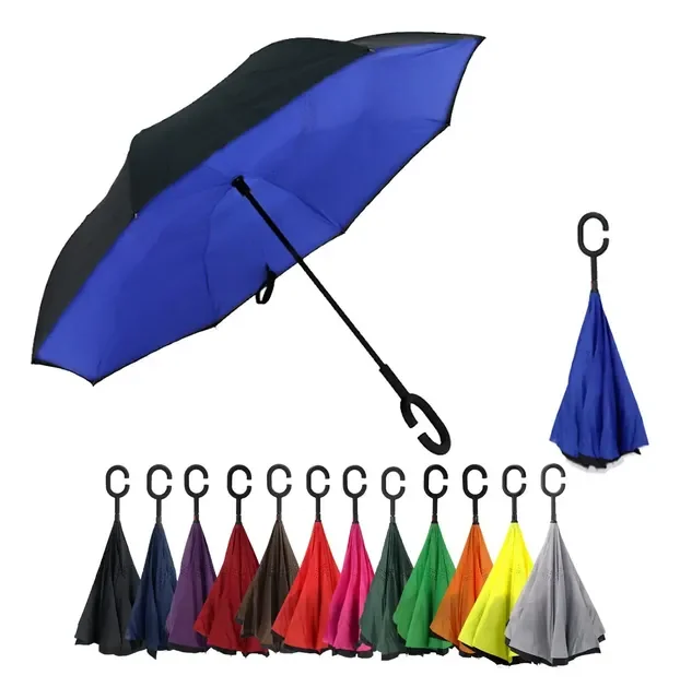 Guarda Chuva Invertido Tecido Duplo Impermeável Reforçado