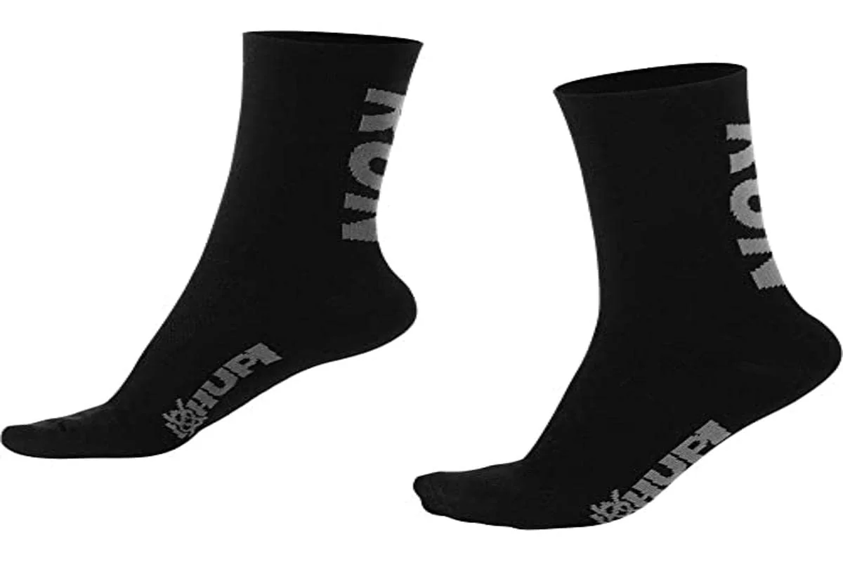 Meia para Corrida HUPI RUN Preto/Cinza 1 Par Cano Médio, Cor: Preto/Cinza, Tamanho 36-42