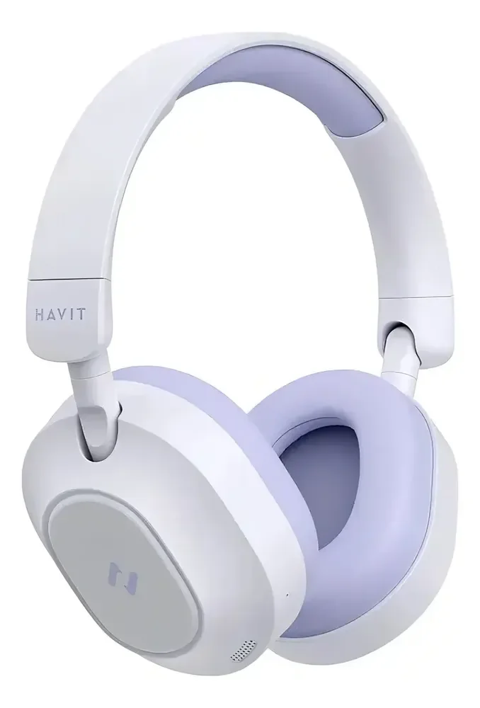 Headphone Gamer Havit H668bt Bluetooth 5.4 Over-ear 3d Multiponto Anc Hibrido 80h Cor Roxa