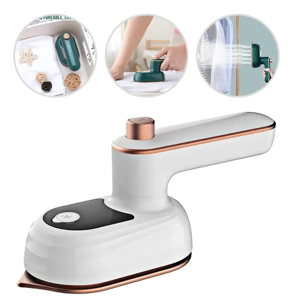 Mini Ferro De Passar Roupa A Vapor Para Viagem Bivolt Branco 127/220v