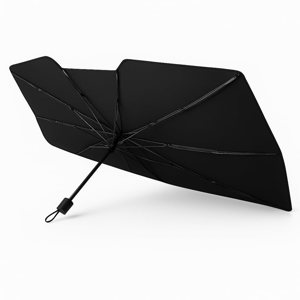 Protetor Solar Para-brisa, Quebra Sol Portátil, Proteção Térmica UV, Protetor Solar com Isolamento Térmico, Retrátil, Protetor Térmico Para Carro, Protetor Dobrável Preto para Carro
