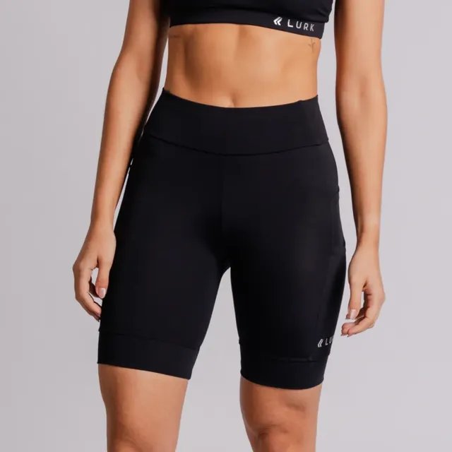 Bermuda Corrida 7 Bolsos Feminina Lurk Academia Preta