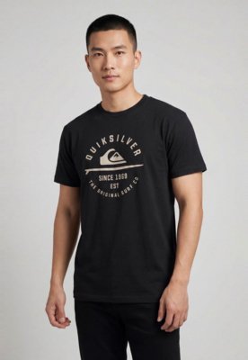 Camiseta Masculina Quiksilver Surf Lockup Preta
