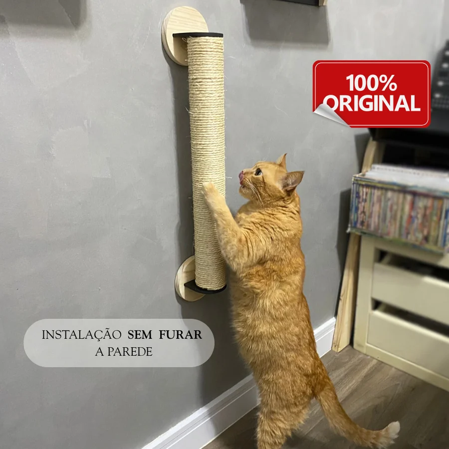 Arranhador Parede Gato  Sisal Poste Brinquedo Pet