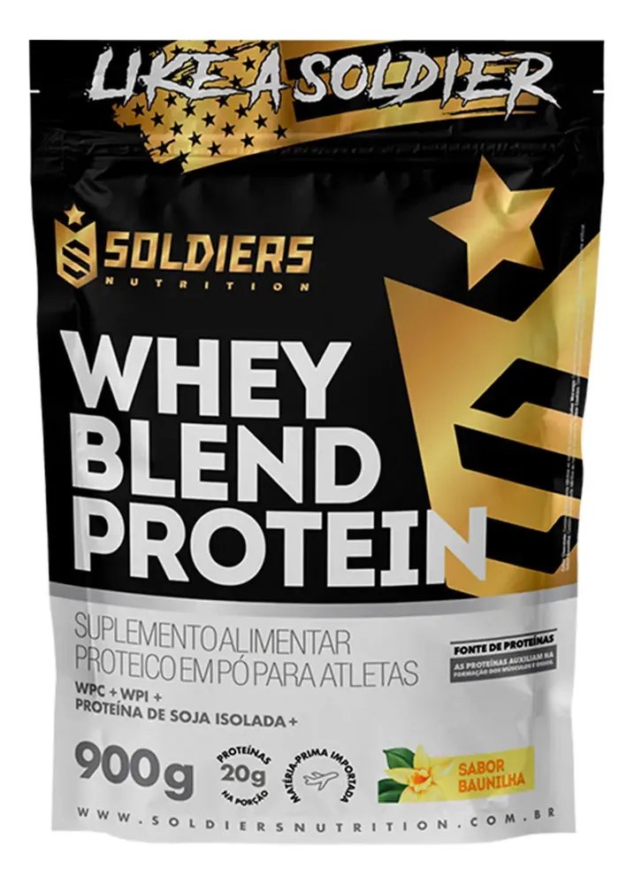 Whey Blend Protein Concent / Isolado 900g-soldiers Nutrition Sabor Baunilha