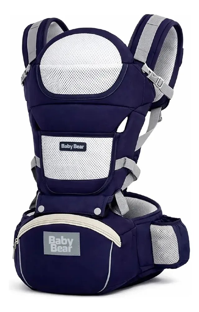 Canguru Ergonômico Baby Bear 12 Posições Azul Marinho Premium 4 em 1