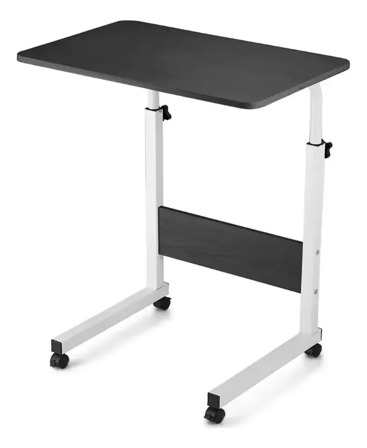 Mesa Lateral Ergonômica Multiuso Com Altura Regulavel E Rodinhas Mesinha Notebook Laptop Cama Sofá Ajustavel Cor preto Luvinco