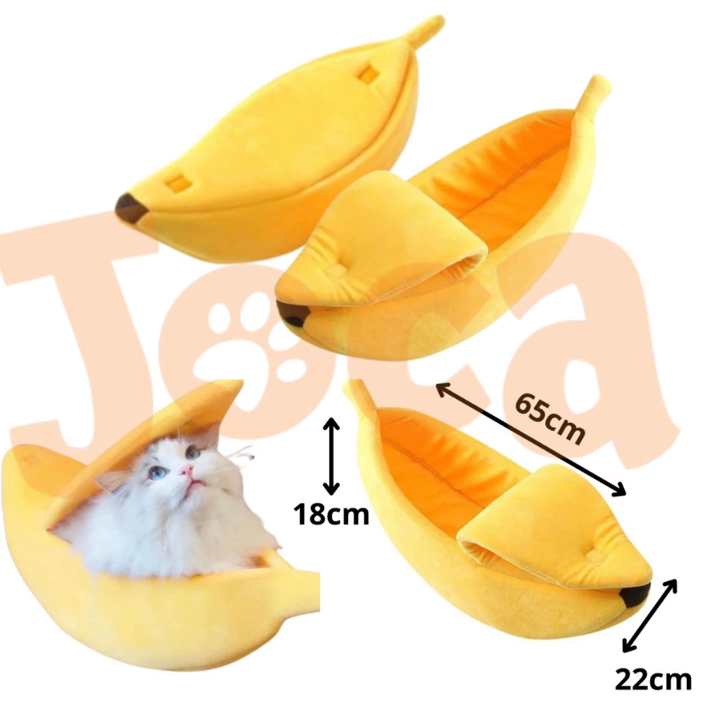 CAMA PET 65CM BANANA EM PELÚCIA PARA CÃES E GATOS