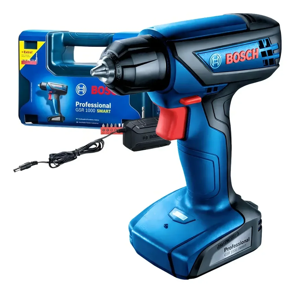 Parafusadeira Furadeira A Bateria Bosch Gsr 1000 Smart
