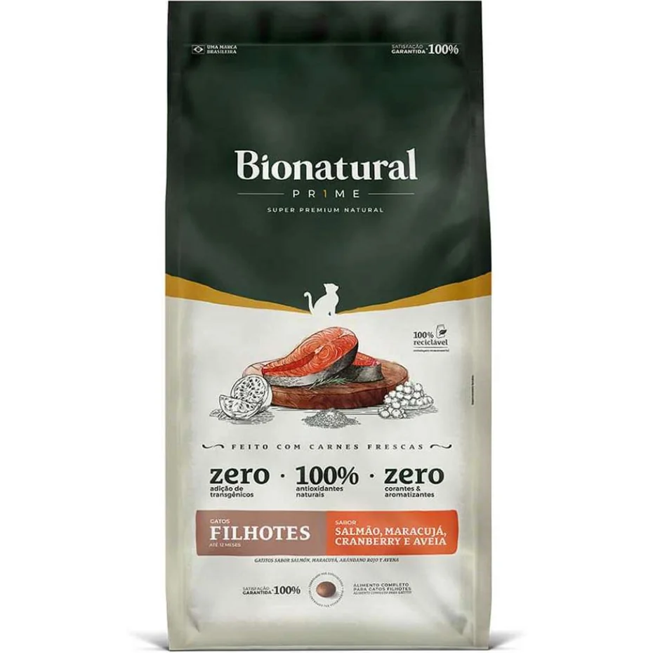 Ração Seca Bionatural Prime Salmão para Gatos Filhotes 20kg