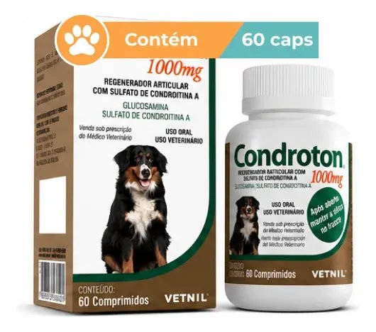 Condroton Vetnil 1000mg Cães 60 Comprimidos