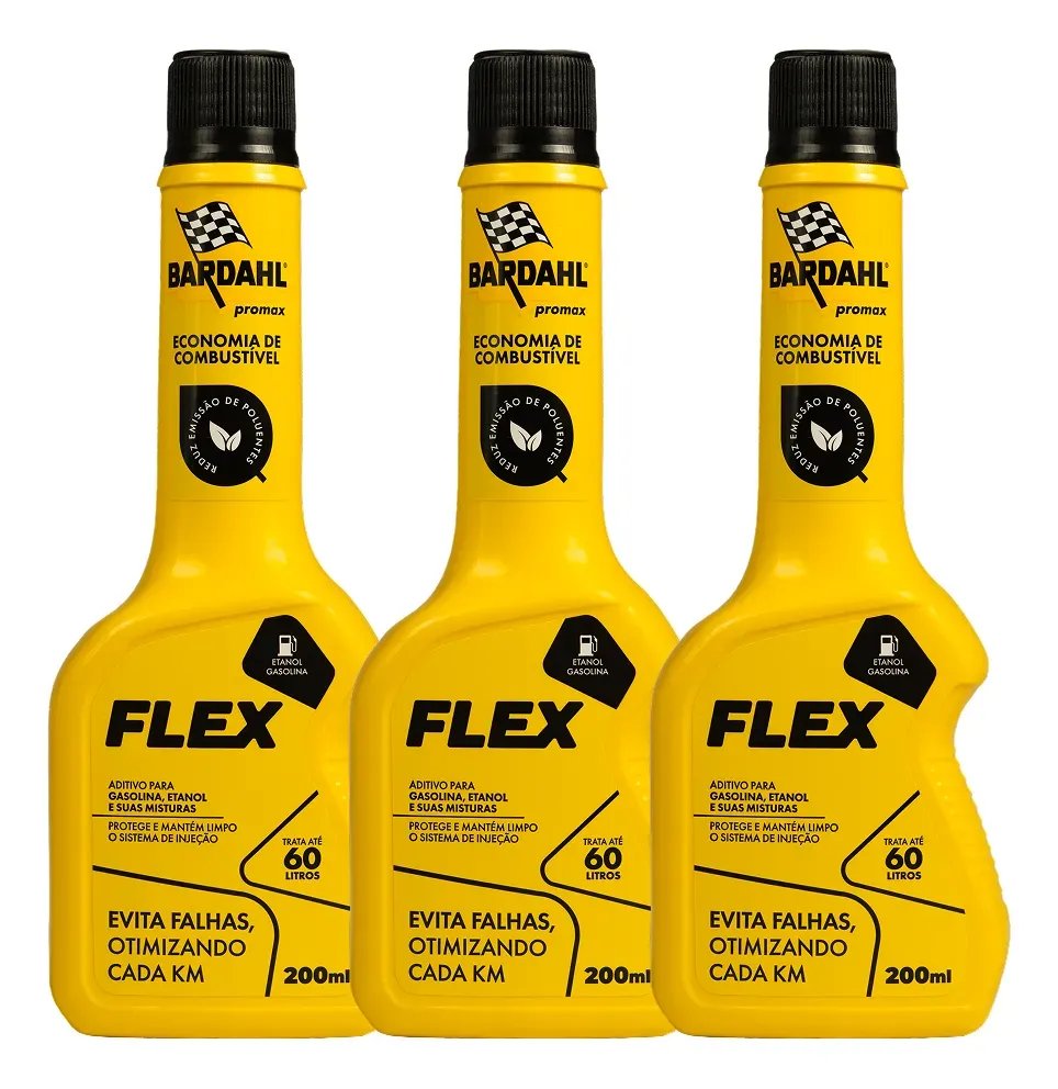 Aditivo Combustível Bardahl Flex 200ml Kit 3 Un.