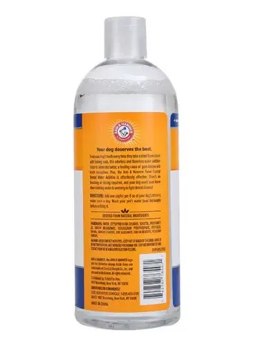 Aditivo Agua Cães Enxágue Dental Arm Hammer Placa Bacteriana Tártaro 473ml