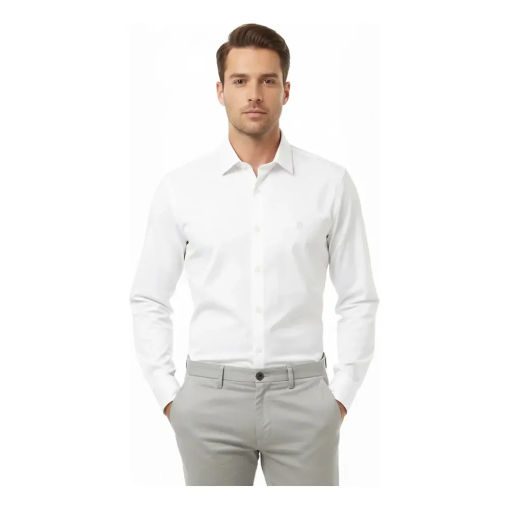 Camisa Masculina Slim Fit Polo Wear Branco M
