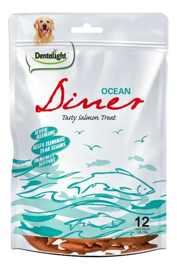 Petisco Hipoalergênico P/ Cães Dentalight Ocean Diner Salmão