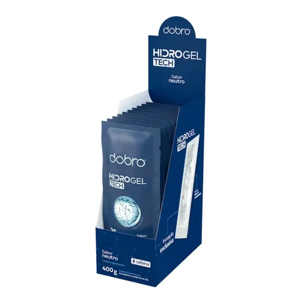 Hidrogel Tech Dobro Sabor Neutro 10 Sachês 40g - Com Cafeína
