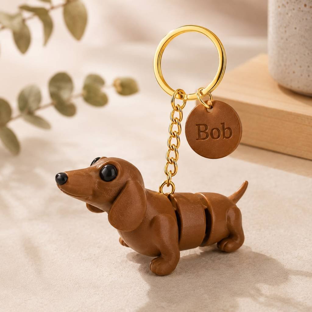 Chaveiro cachorro salsicha articulado - Dachshund, chaveiro fofo, chaveiro personalizado, presente pet, colecionável