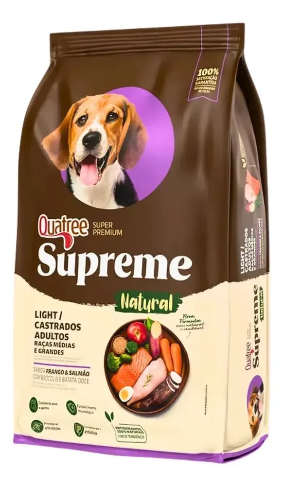 Quatree Supreme ração cao adulto light todas as raças 15kg