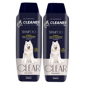 Kit 2 Shampoo para Cachorro Branqueador 500ml Shampoo Clareador para Cachorro Branco Shampoo Pet UP Clean Cleaner