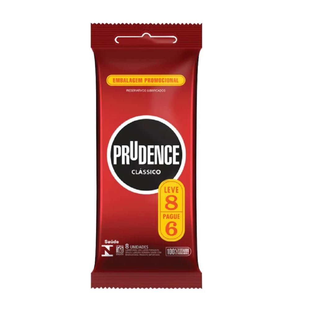 Prudence Preservativo Lubrificado Branco Pacote De 8