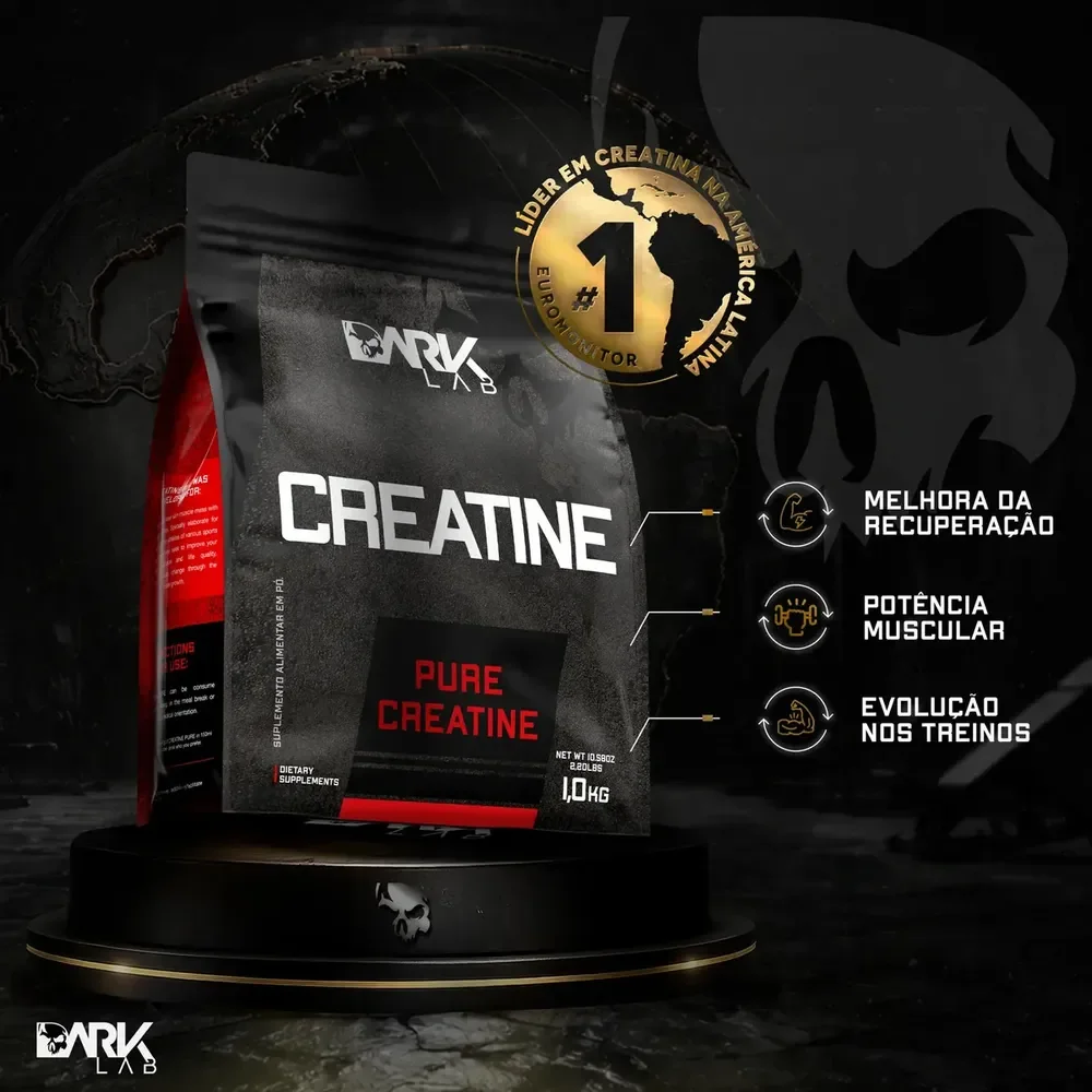 Creatina Monohidratada Pura 1kg Dark Lab Unidade Sem sabor