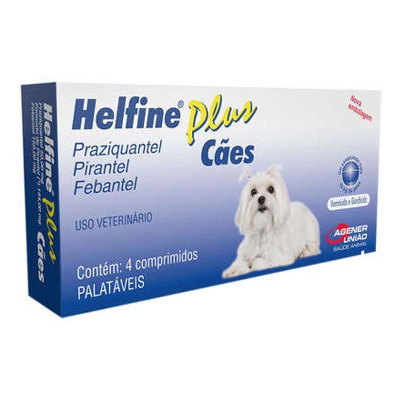 Vermífugo Helfine Plus 4 Comprimidos para Cães Agener