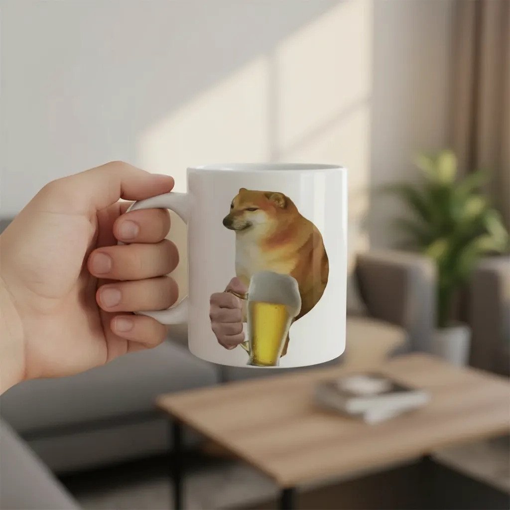 Caneca Engraçada Meme Cachorro Cerveja Presente 325ml