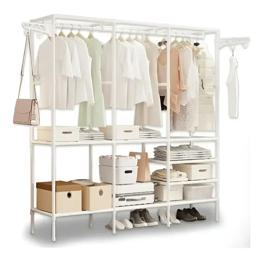 Cabideiro Arara Organizadora De Roupas Closet Armário Cor Branco