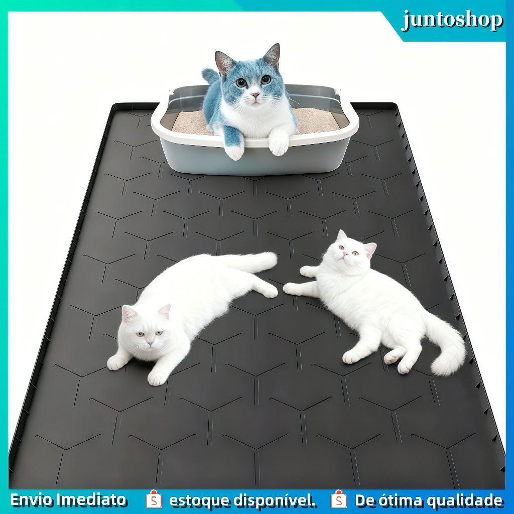 Tapete de Silicone para Pets • Água-Proof • Ideal para Areia de Gato • Fácil de Limpar • Resistente à Molhagem
