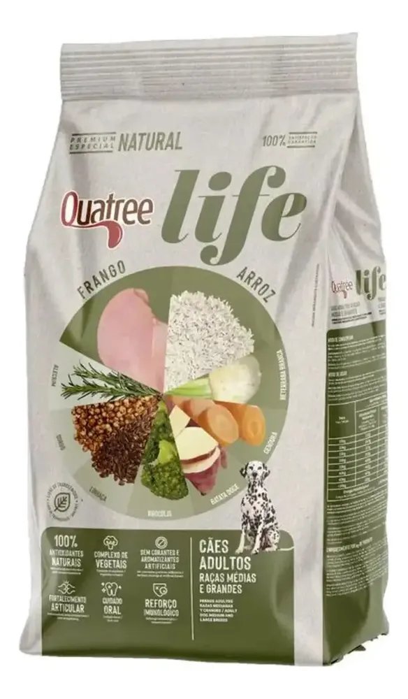 Ração Cachorro Quatree Life Adulto Sem Transgênicos 15kg