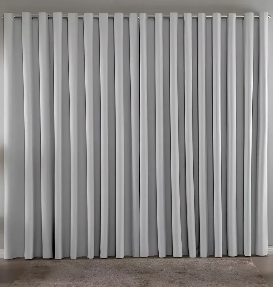 Cortina Blackout Em Tecido 2,80x2,30 Corta Luz Cor Gelo