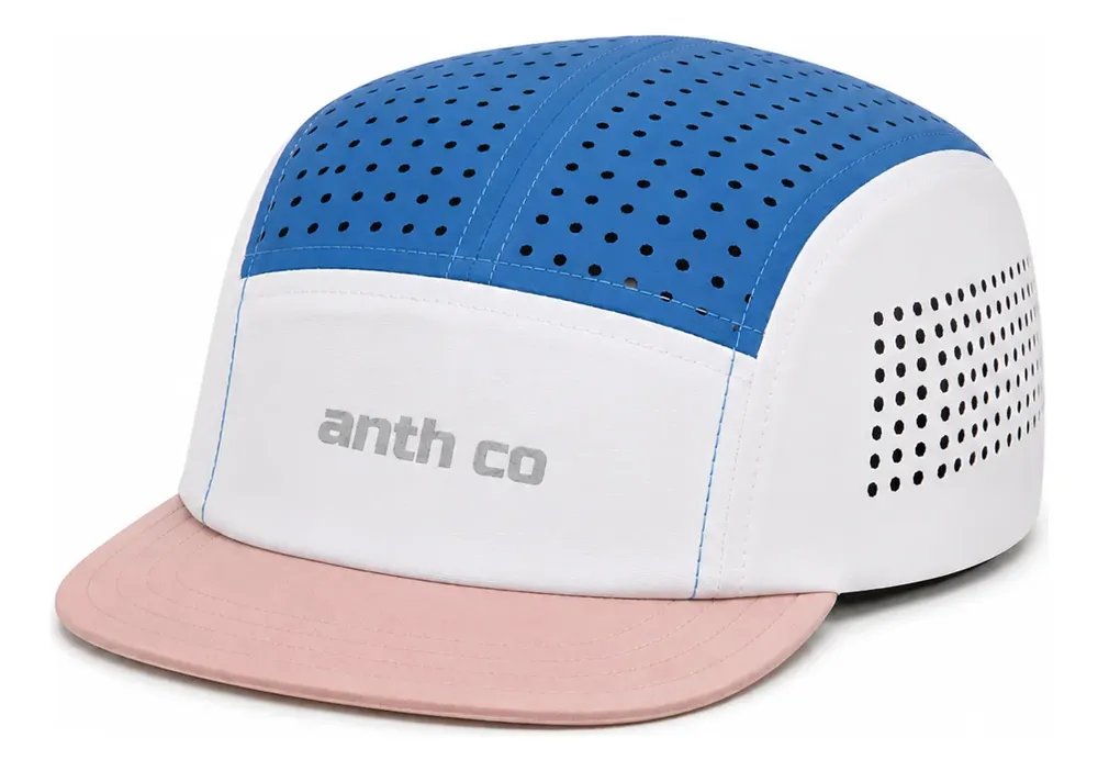 Boné Corrida Five Panel Fresh Anth Co Respirável Esportivo Branco / Azul Jeans / Rose Único Liso