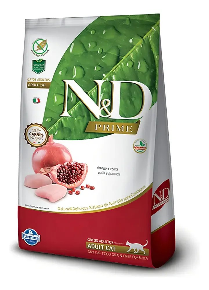 Ração N&D Prime para Gato Adulto Sabor Frango e Romã de 7.5 kg