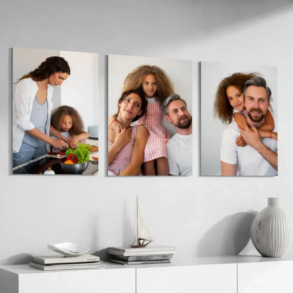 Quadros Personalizados Decorativo Mande Sua Foto 40x60 3pçs Viva E Brilhante