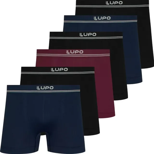 Kit 6 Cuecas Boxer Lupo Sem Costura Box Microfibra Original