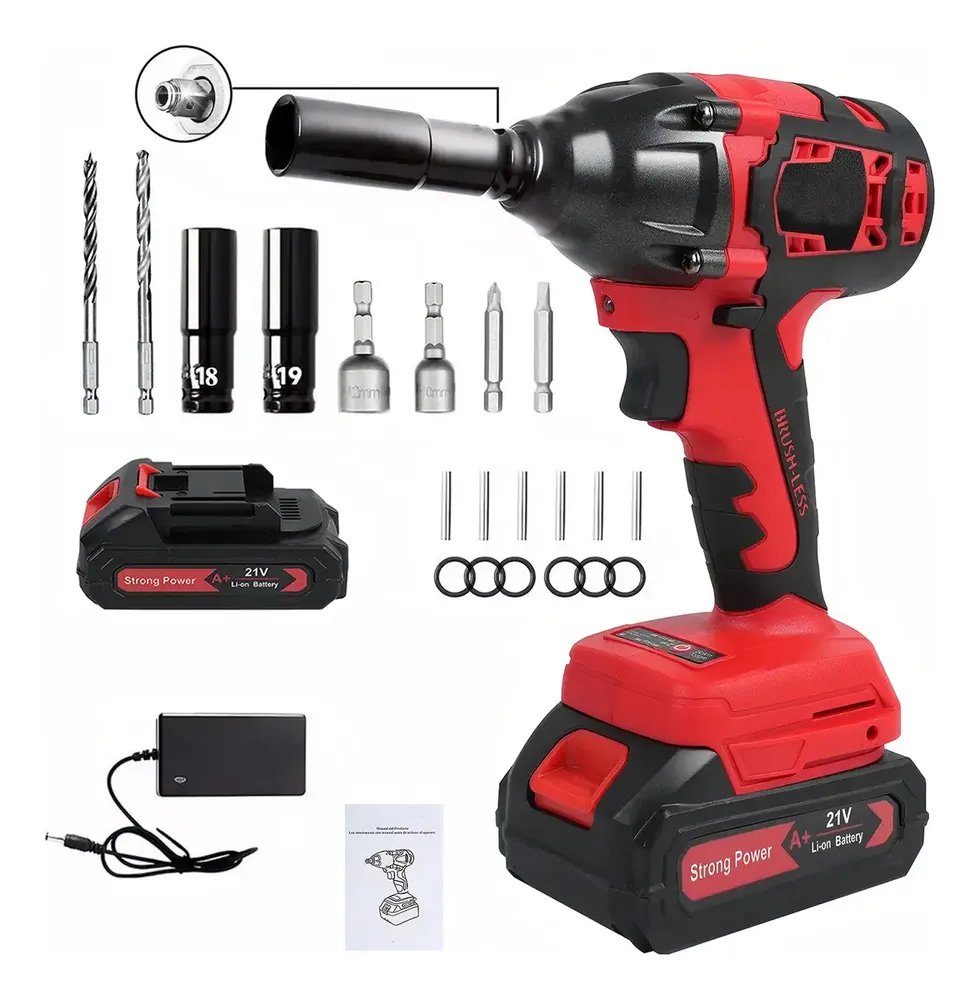 Chave De Impacto Brushless 420Nm 21v 1/2" ,Chave de Impacto Sem Fio Acessórios Profissional