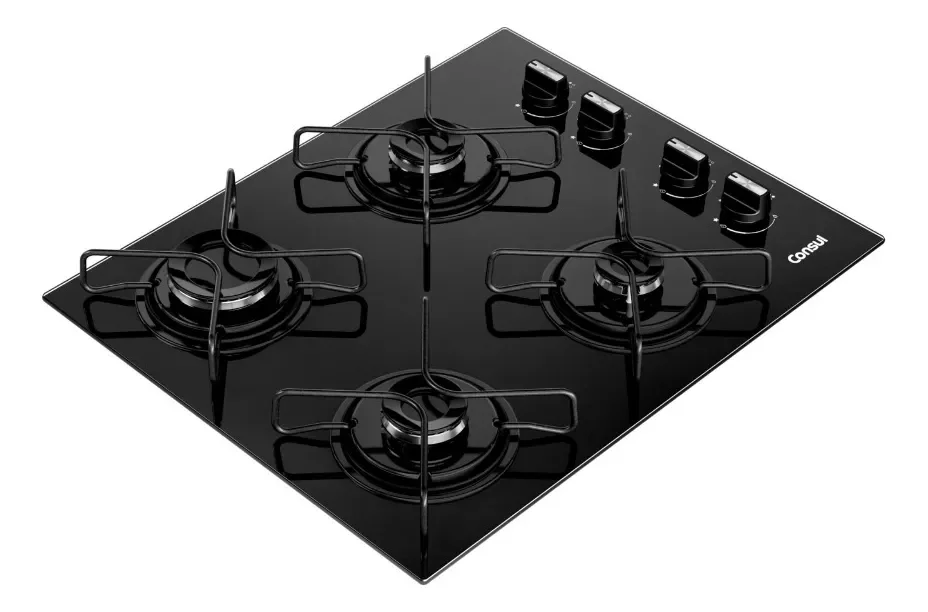 Cooktop Consul a Gás 4 Bocas com Grades Estáveis - CD060BE Preto