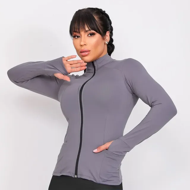 Blusa Térmica Feminina Uv 50+ Com Zíper Frontal E Dedeira -1
