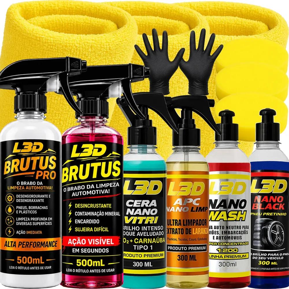 Kit Limpeza Automotiva Cera Carnaúba Removedor Chuva Acida