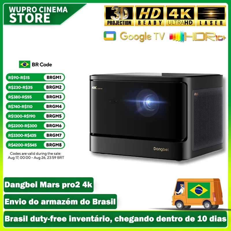 Dangbei Mars Pro 2 Projetor 4K HDR10 + Laser DLP