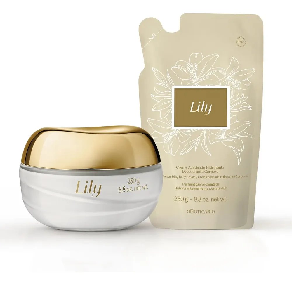 Combo Creme Acetinado Hidratante Desodorante Corporal Lily 2