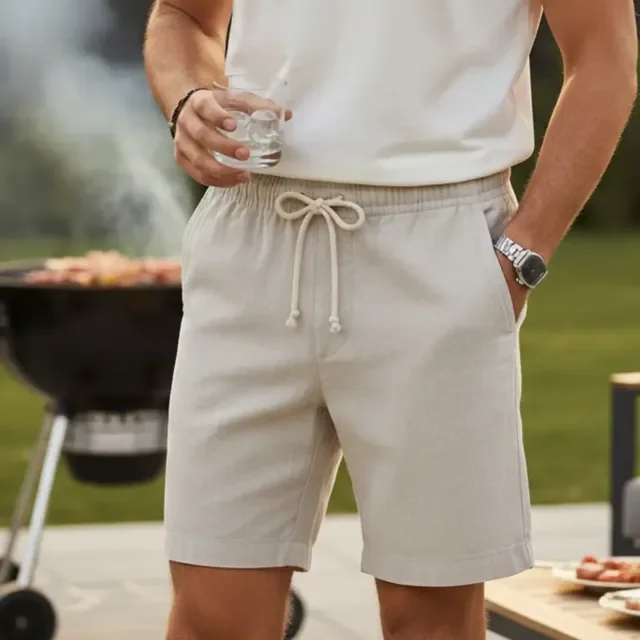 Bermuda Linho Masculina Short Tendência Mauricinho Verão