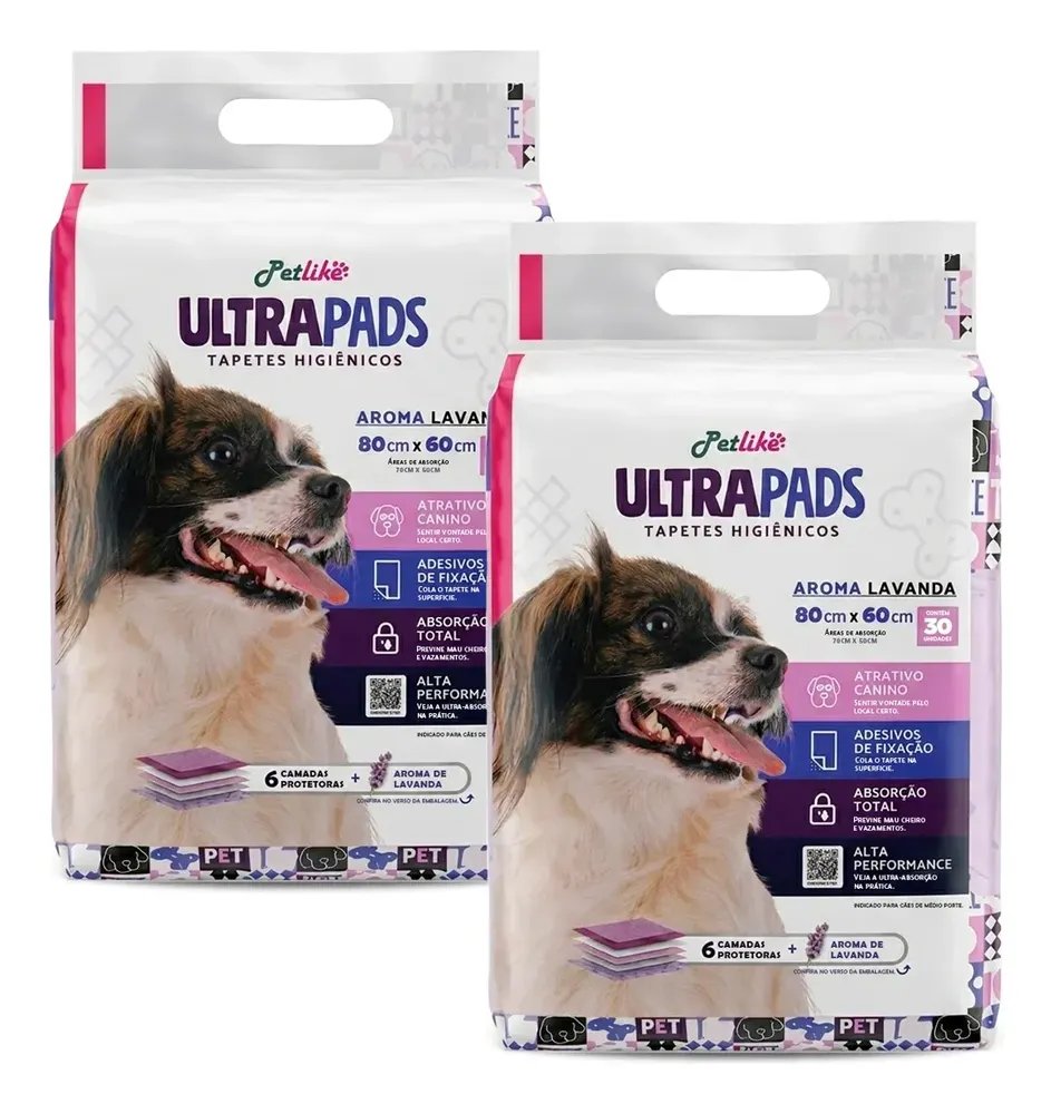 Tapete Higiênico Ultra Pad 60un 80x60 Lavanda Cães
