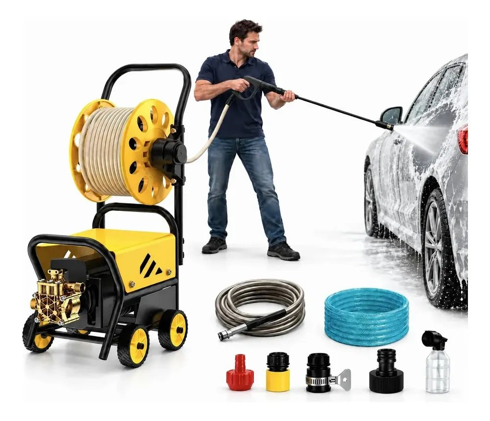 Soarfly Lavadora De Alta Pressão Portatil Profissional 2800w Amarelo 127v 60hz