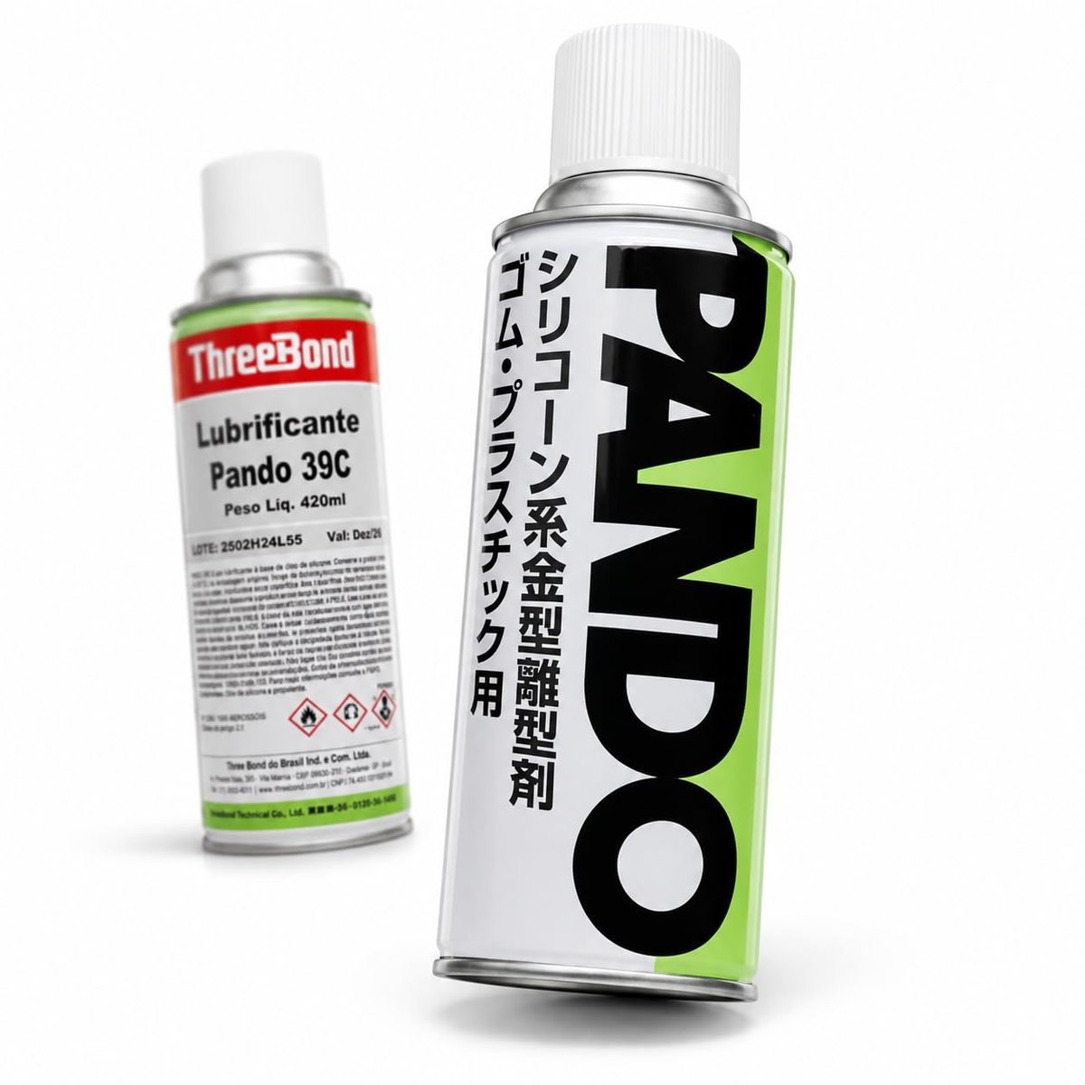 Silicone Spray Lubrificante ThreeBond Pando 39C 420ml | Protege Borrachas e Plásticos | Elimina Ruídos em Vidros Elétricos, Trilhos e Canaletas | Desmoldante Industrial Japonês