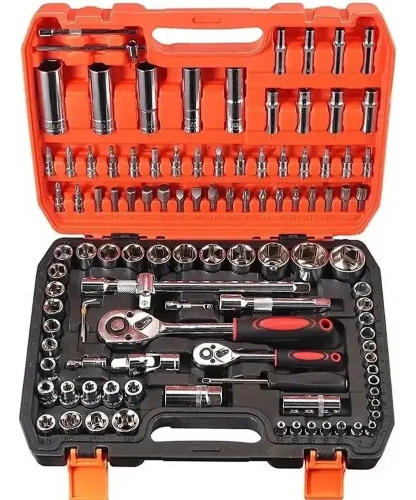 Kit Soquetes 108 Peças 4mm A 32mm Vários Encaixes Cr-v