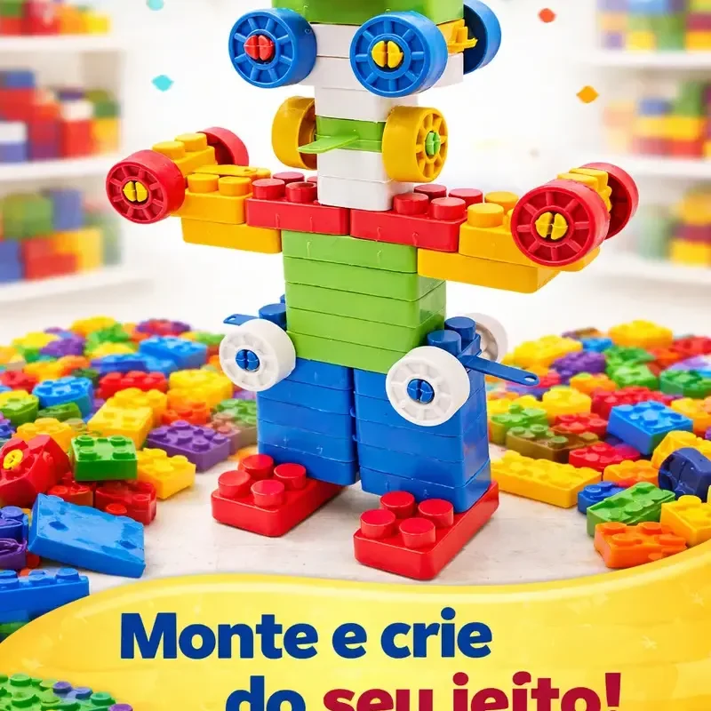 Blocos De Montar Infantil 504 Peças Criança Educativo Crie E Brink