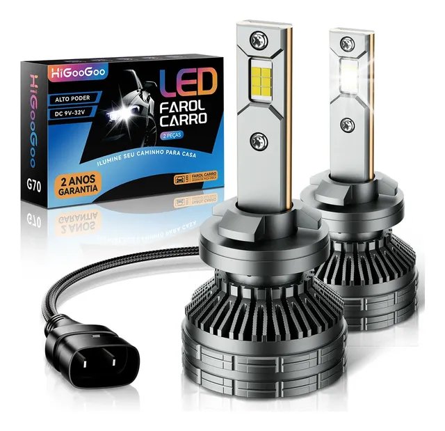 Higoogoo G70 Farol Automotivo Led 200w 40000lm H4 H1 H7 Hb4